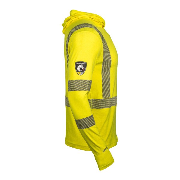 DragonWear Pro Dry Tech Hi-Vis LS Shirt w/ Hood in Hi-Vis Yellow